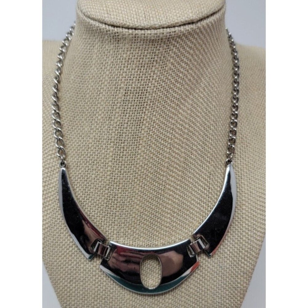Vintage marked CELEBRITY silver tone choker necklace
